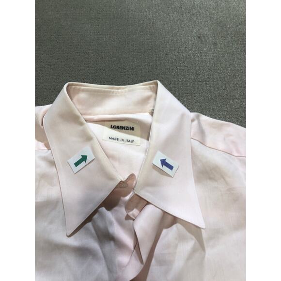 Lorenzini Mens Shirt 15/41 Cotton Pink Long Sleeve Button French Cuff - Picture 4 of 7